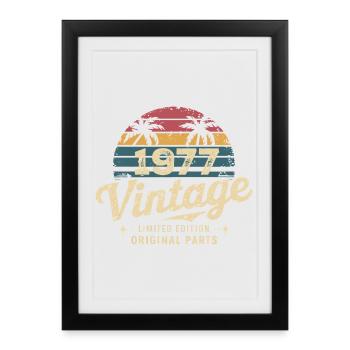 Génial depuis 1977 cadeau anniversaire 1977 - Affiche encadrée (27 × 37 cm) - noir - Devant