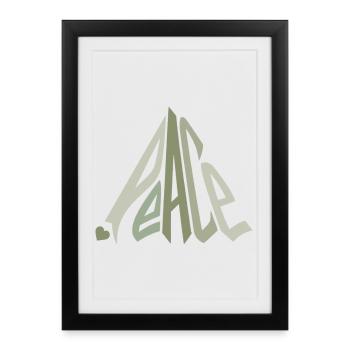 Peace Graffiti with Heart Green - Framed poster (27 × 37 cm) - black - Front