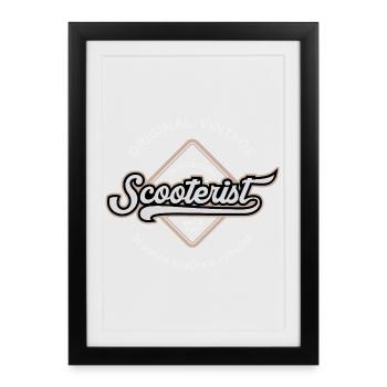 Scooterist Vintage Logo - Framed poster (27 × 37 cm) - black - Front