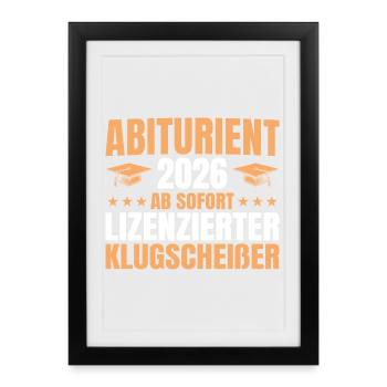 Abitur 2026 : Examen final réussi, Abitur - Affiche encadrée (27 × 37 cm) - noir - Devant
