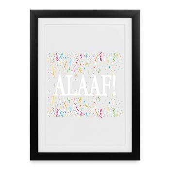 ALAAF ! Chemise de carnaval avec confettis - Affiche encadrée (27 × 37 cm) - noir - Devant