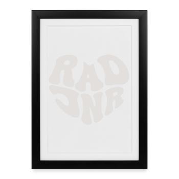 Rad Junior - Cœur rétro (couleur personnalisée) - Affiche encadrée (27 × 37 cm) - noir - Devant