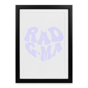 Rad Grandma - Vintage Heart (Custom Color) - Framed poster (27 × 37 cm) - black - Front