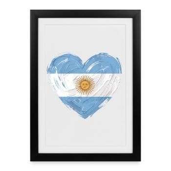 Football Football du Drapeau Argentine - Affiche encadrée (27 × 37 cm) - noir - Devant