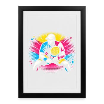 Padel Cadeau Humour Jeune Joueur Sport - Affiche encadrée (27 × 37 cm) - noir - Devant