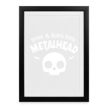 Mommy and Daddy's Little Metalhead Metal Music - Framed poster (27 × 37 cm) - black - Front