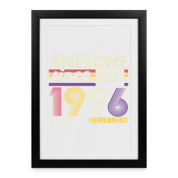 Cadeau rétro pour le 30e anniversaire 1996 - Affiche encadrée (27 × 37 cm) - noir - Devant