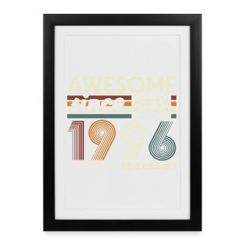 Cadeau rétro pour le 30e anniversaire 1996 - Affiche encadrée (27 × 37 cm) - noir - Devant