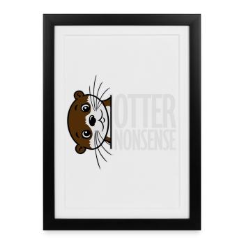 Otter Nonsense Funny Pun Otter Love Saying - Framed poster (27 × 37 cm) - black - Front