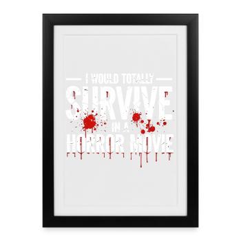Fans de films d’horreur d’horreur Halloween Film d’horreur - Affiche encadrée (27 × 37 cm) - noir - Devant