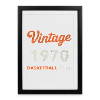 Vintage 1970 – Basketball Club Retro Birth Year - Framed poster (27 × 37 cm) - black - Front
