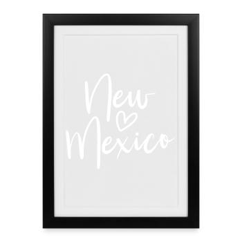 Cœur du Nouveau-Mexique Amour des femmes Nouveau-Mexique - Affiche encadrée (27 × 37 cm) - noir - Devant