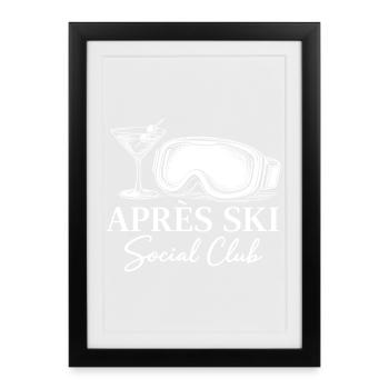 Après Ski Club Ski Goggles Cocktail - Affiche encadrée (27 × 37 cm) - noir - Devant