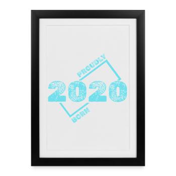 Né en 2020 - Affiche encadrée (27 × 37 cm) - noir - Devant