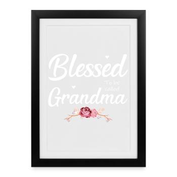 Fière d’être appelée Grandma Shirt - Affiche encadrée (27 × 37 cm) - noir - Devant