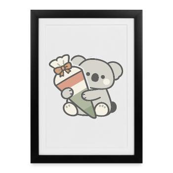 Finally schoolchild koala school cone school enrollment - Framed poster (27 × 37 cm) - black - Front