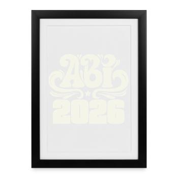 Abitur 2026 - Certificat de fin d’études Abi - Affiche encadrée (27 × 37 cm) - noir - Devant