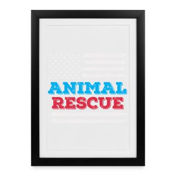 Refuge bénévole American Flag Animal Rescue - Affiche encadrée (27 × 37 cm) - noir - Devant