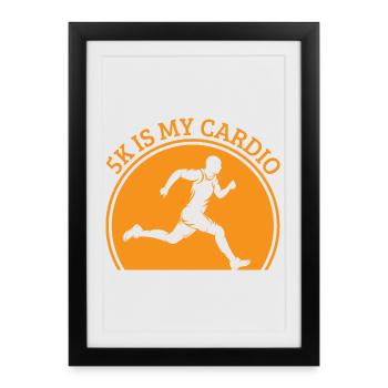 Courir un 5 km est mon cadeau de coureur cardio marathonien - Affiche encadrée (27 × 37 cm) - noir - Devant