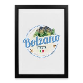 Bolzano Trentino South Tyrol Italy Vintage Souvenir - Framed poster (27 × 37 cm) - black - Front
