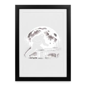 Joueur de tennis de table Bigfoot - Affiche encadrée (27 × 37 cm) - noir - Devant