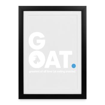 GOAT Snack Saying - Framed poster (27 × 37 cm) - black - Front
