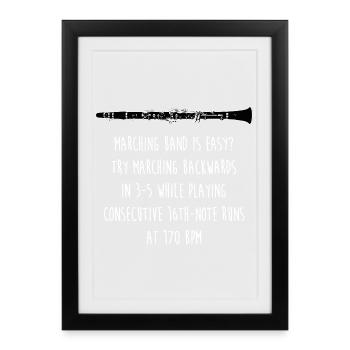 T-shirt de marche à cadence inversée - Affiche encadrée (27 × 37 cm) - noir - Devant