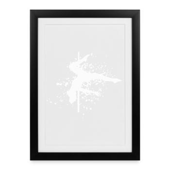 Pole Dance Bar Fitness Femmes Pole Danse - Affiche encadrée (27 × 37 cm) - noir - Devant