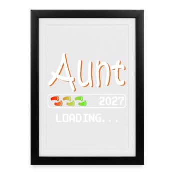 Werdende Tante 2027 loading ich werde Tante - Gerahmtes Poster (27 × 37 cm) - Schwarz - Vorne
