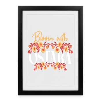 Fleurir avec Ostara Joyeuses Pâques Ostara - Affiche encadrée (27 × 37 cm) - noir - Devant