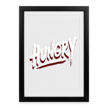 Hungry Brush Font – Streetwear Style - Framed poster (27 × 37 cm) - black - Front