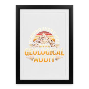Hike as a rock check | Geology Humor - Framed poster (27 × 37 cm) - black - Front