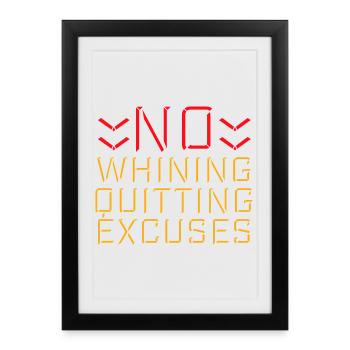 Pas de plaintes, pas d’abandon, pas d’excuses, motivation pour la salle de sport - Affiche encadrée (27 × 37 cm) - noir - Devant