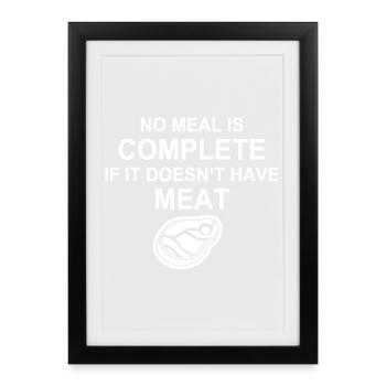 Meat Lover, Grilling, BBQ, Burger, Steak, Chef - Framed poster (27 × 37 cm) - black - Front