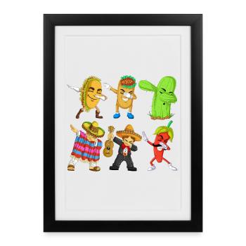 Cinco de Mayo Dab Shirt - Affiche encadrée (27 × 37 cm) - noir - Devant