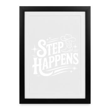 Step Happens Western Line Dance - Framed poster (27 × 37 cm) - black - Front