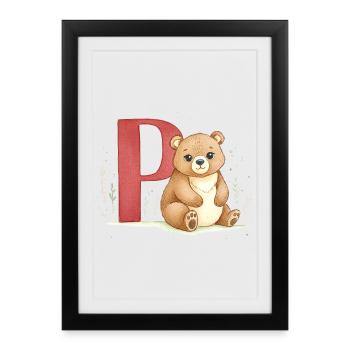 Gardez avec la lettre P - Affiche encadrée (27 × 37 cm) - noir - Devant