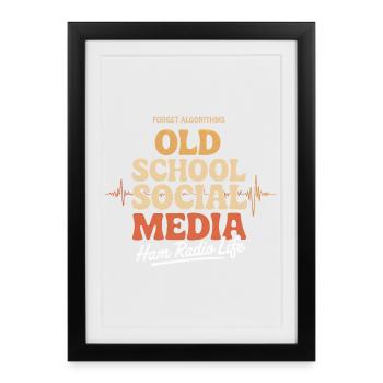 Old School Social Media Ham Radio - Framed poster (27 × 37 cm) - black - Front