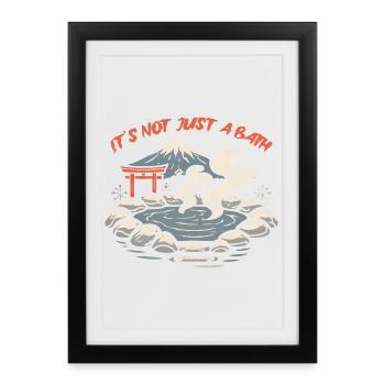 Onsen Hot Spring Bath - Framed poster (27 × 37 cm) - black - Front
