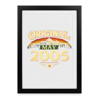 Cadeau du 21e anniversaire Original mai 2005 - Affiche encadrée (27 × 37 cm) - noir - Devant