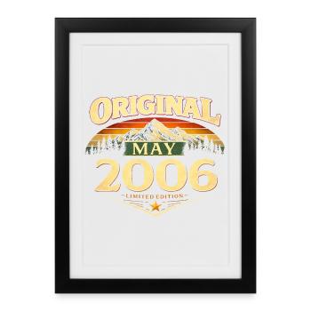 Cadeau du 20e anniversaire Original mai 2006 - Affiche encadrée (27 × 37 cm) - noir - Devant