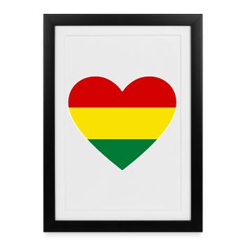 Bolivia Flag Heart - Framed poster (27 × 37 cm) - black - Front