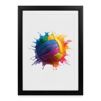 Volley-ball - Affiche encadrée (27 × 37 cm) - noir - Devant