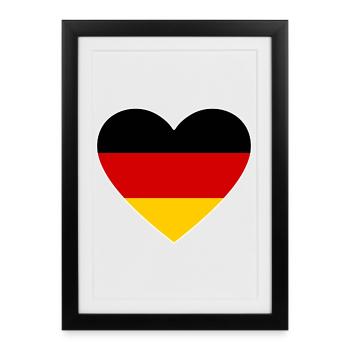 Germany Flag Heart - Framed poster (27 × 37 cm) - black - Front
