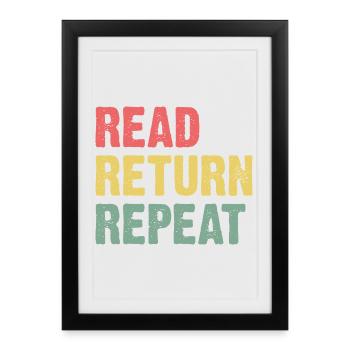 Read Return Repeat - Pastel Typo - Framed poster (27 × 37 cm) - black - Front