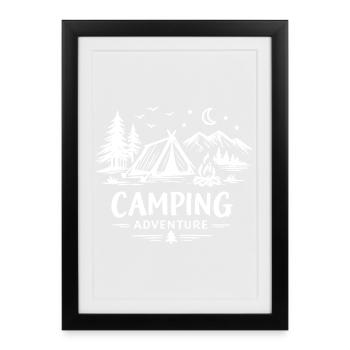 Camping Adventure - Framed poster (27 × 37 cm) - black - Front