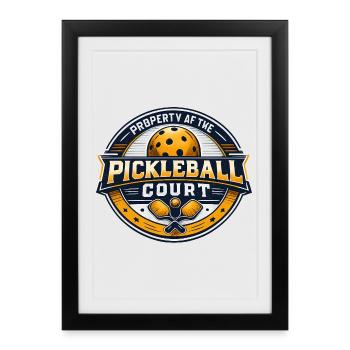 Pickleball Court Emblem Logo - Framed poster (27 × 37 cm) - black - Front