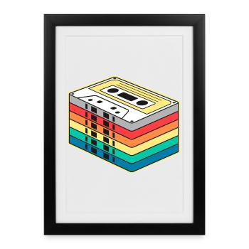 Vibrant Rainbow Cassette Tape - Framed poster (27 × 37 cm) - black - Front