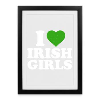 Je c’est le cœur des filles irlandaises - Affiche encadrée (27 × 37 cm) - noir - Devant