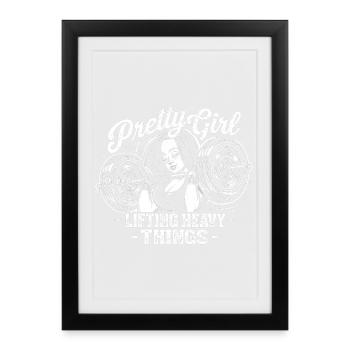 Pretty Girl Lifting Heavy Things Aesthetic Power - Framed poster (27 × 37 cm) - black - Front